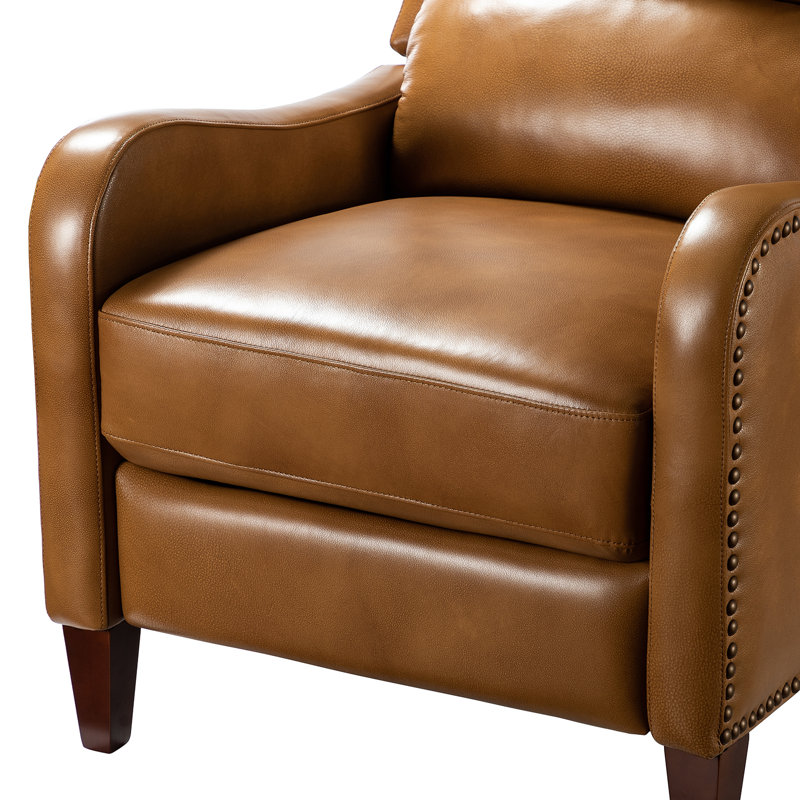 Lark Manor Beecher 28.75" Wide Genuine Leather Club Recliner & Reviews